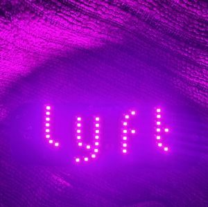Cool pink led lyft driver sign